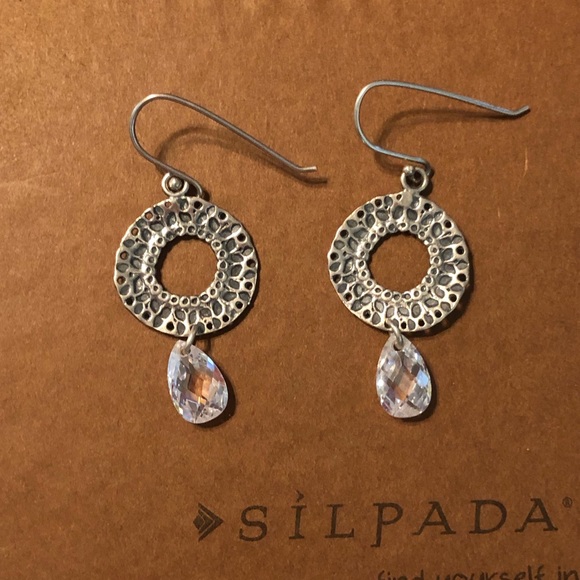 Silpada Cubic Zirconia and Sterling Silver Earrings W1520 - Picture 5 of 15